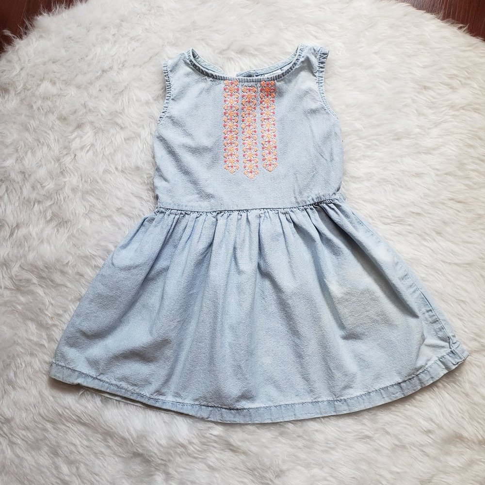 Carter's Denim Chambray Embroidered Dress